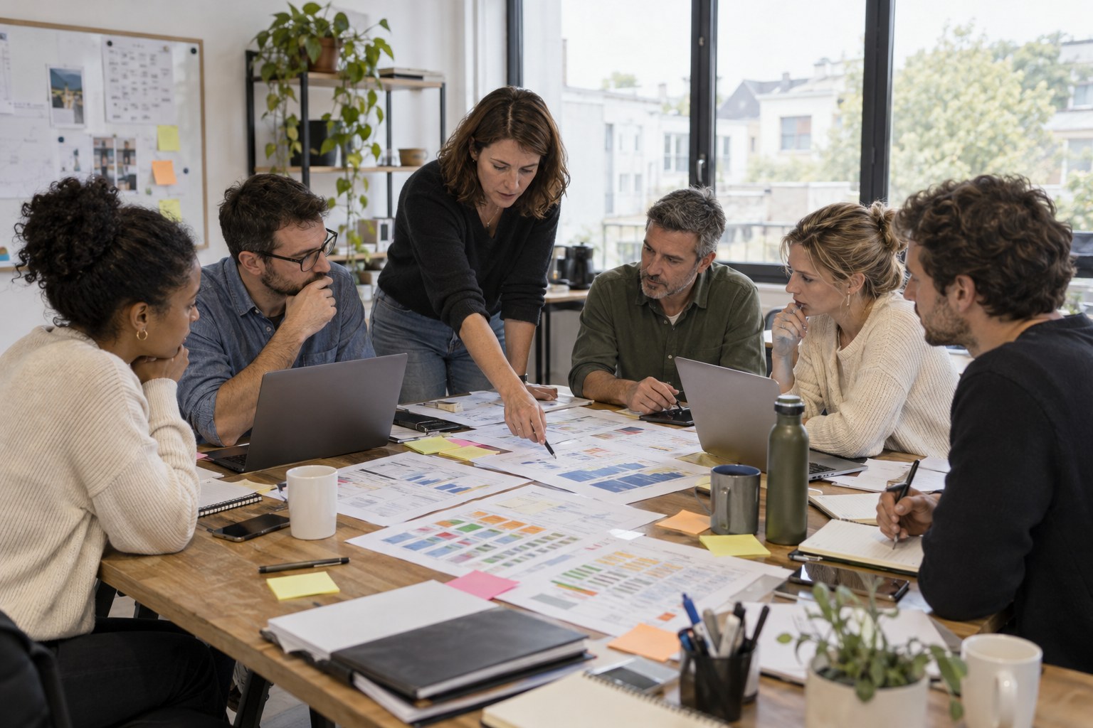 Équipe analysant sa charge de travail